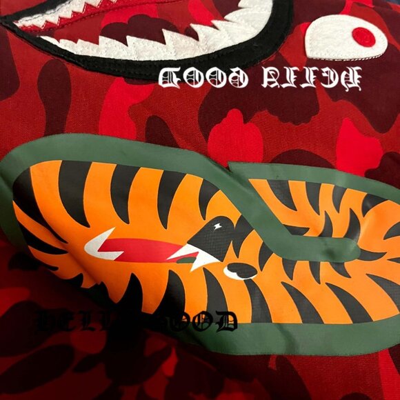 BAPE Shark Full Zip Double Hoodie Red/Blue - Picture 6 of 8